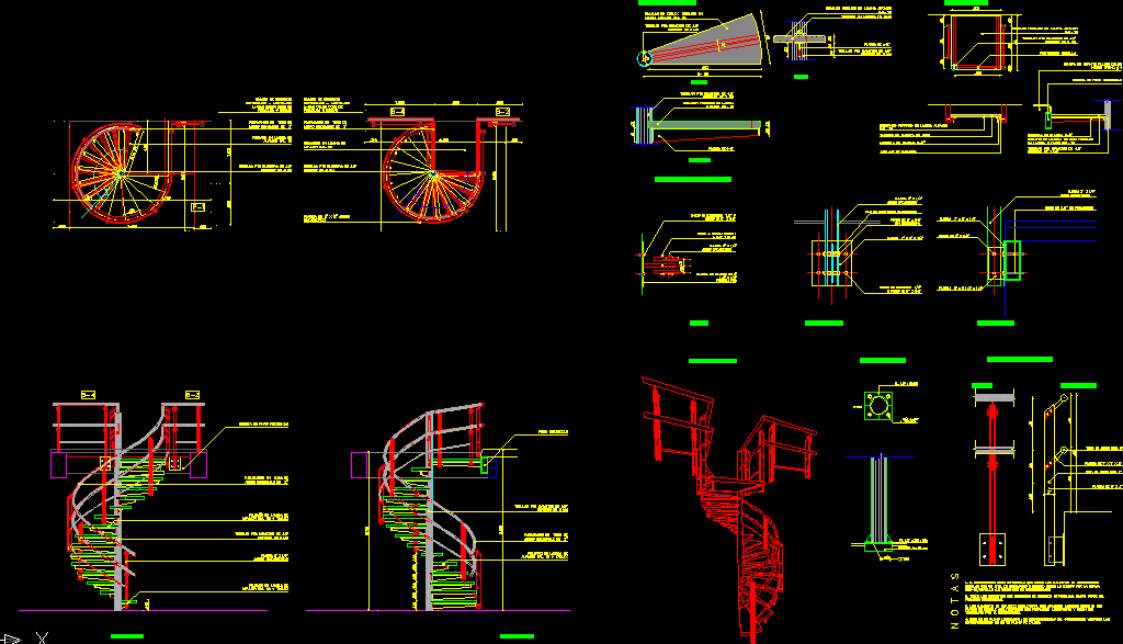 Metallic Spiral Staircase DWG Detail for AutoCAD  Designs CAD