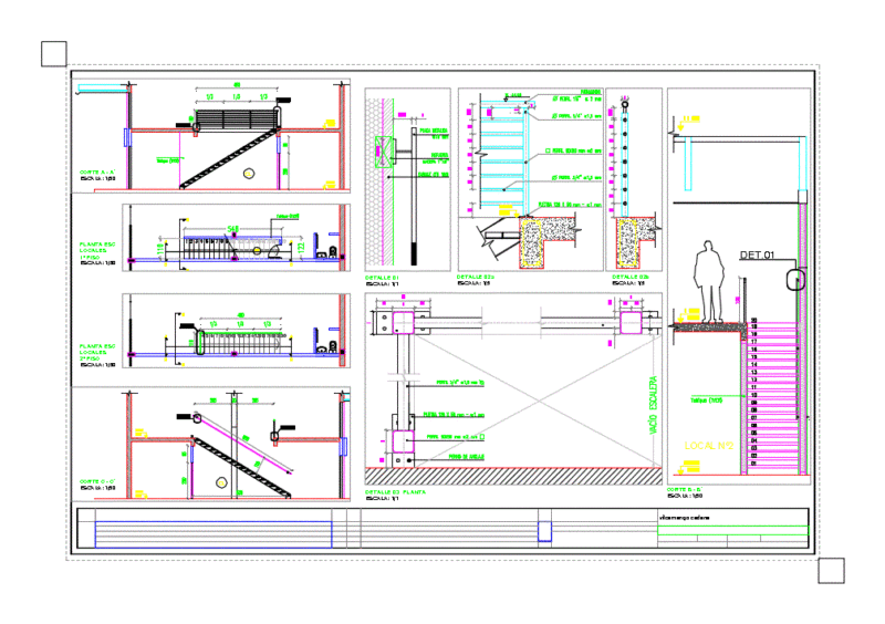Metallic Stair Detail DWG Detail for AutoCAD