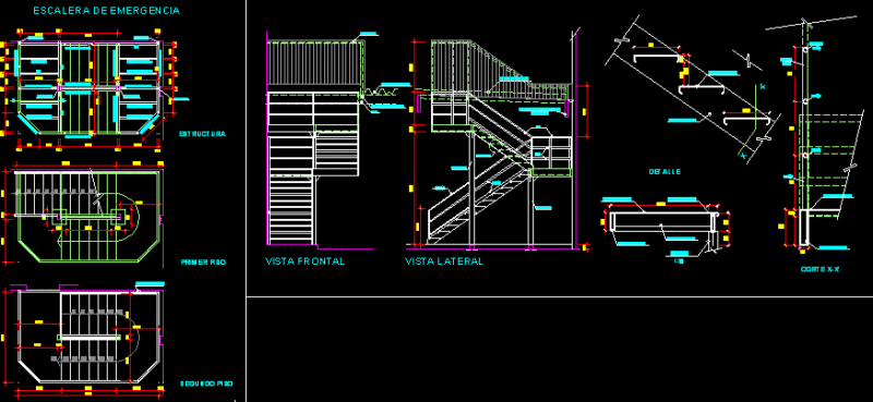 Metallic Stair DWG Detail for AutoCAD