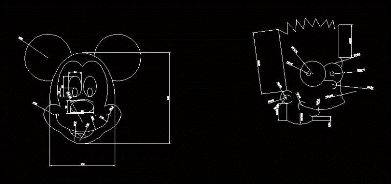 Mickey And Bard 2D DWG Block for AutoCAD