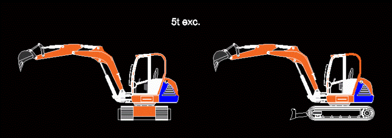 Mini Excavator DWG Block for AutoCAD