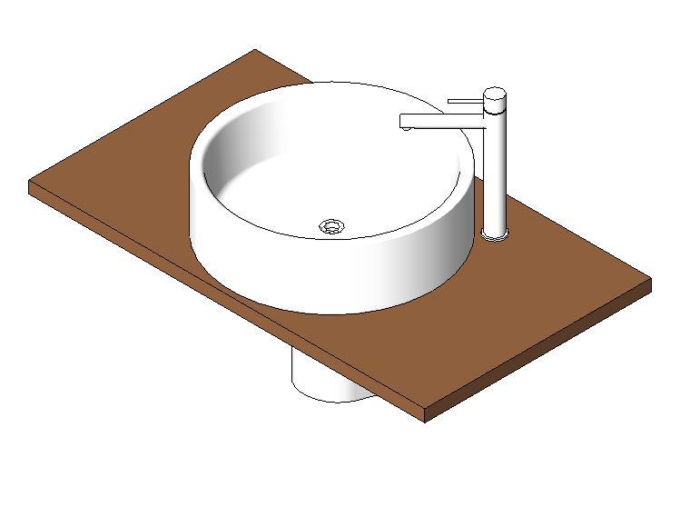 Modern Cylindrical Sink 3D RFA Model