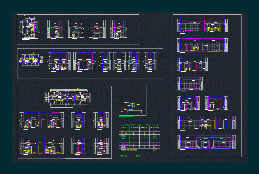 Modules Bathrooms DWG Block for AutoCAD