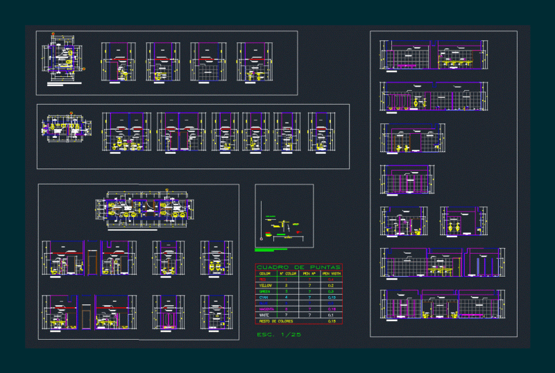 Modules Bathrooms DWG Block for AutoCAD