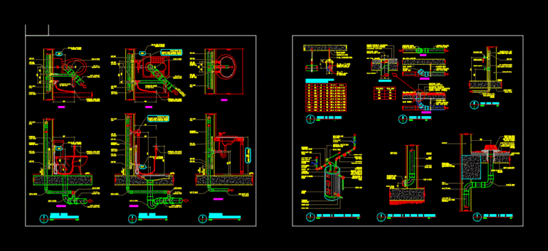 Mounting Detail Fontaneria DWG Detail for AutoCAD