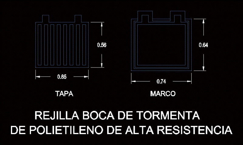 Mouth Grid Storm DWG Block for AutoCAD