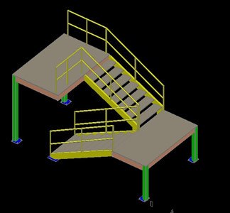 Office Building Staircase 3D DWG Model for AutoCAD • Designs CAD