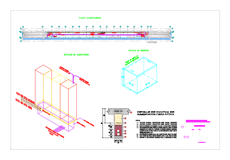Optic Fiber DWG Block for AutoCAD