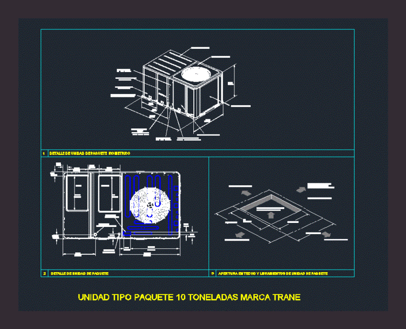 Package Unit 10 Tons DWG Detail for AutoCAD