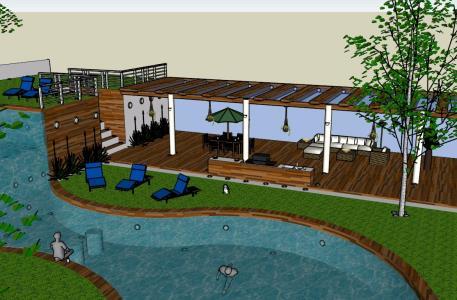Patio Pool 3D SKP Model for SketchUp • Designs CAD