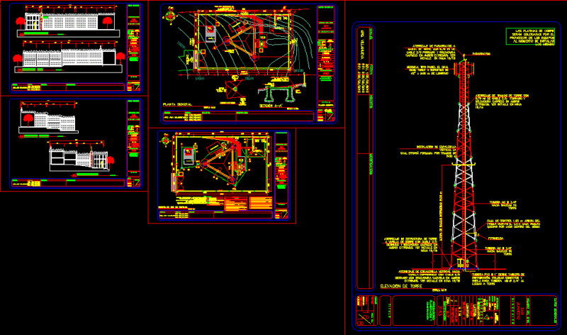 Phone Masts DWG Detail for AutoCAD