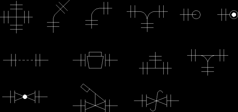 Pipe Fittings DWG Block for AutoCAD