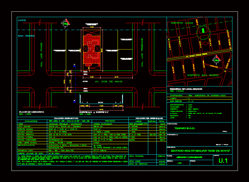 Plane Multifamily Building Location DWG Block for AutoCAD
