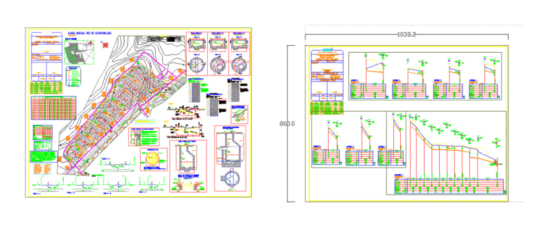 Plane Sewer And Water DWG Block for AutoCAD