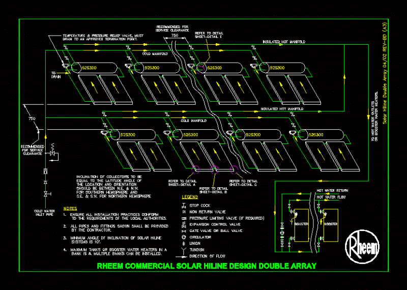 Plane Solar Collectors DWG Block for AutoCAD