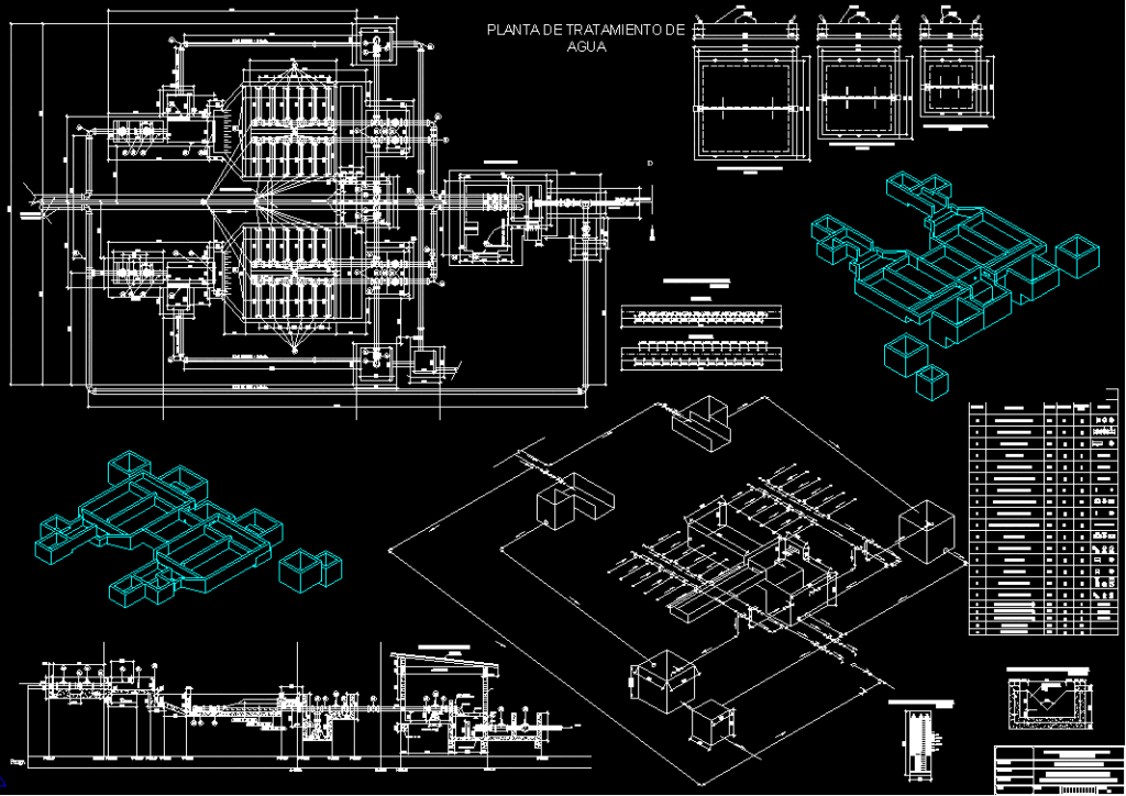 Plant Of Waters Treatment DWG Block for AutoCAD