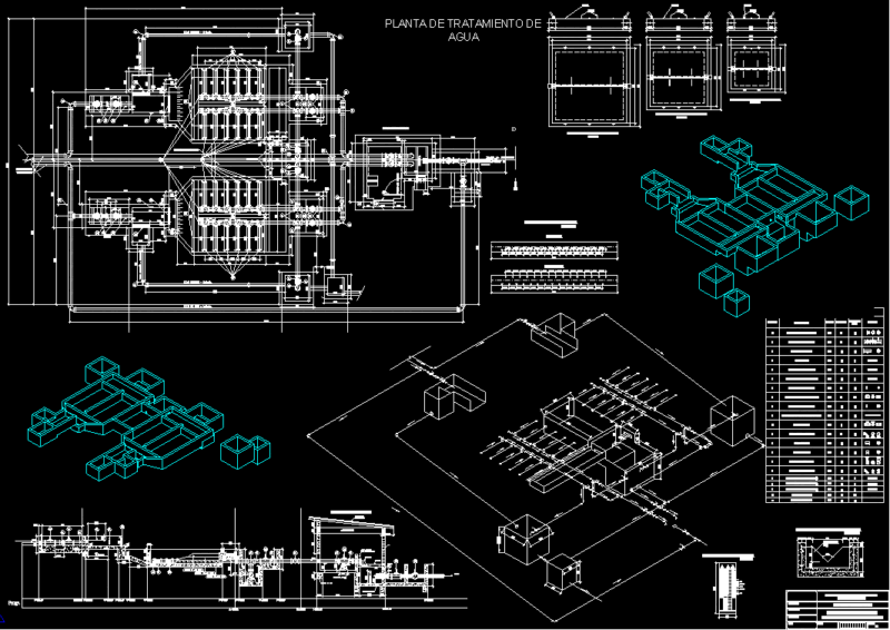 Plant Of Waters Treatment DWG Block for AutoCAD