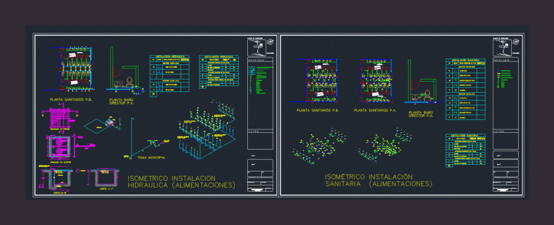 Plumbing Installation DWG Block for AutoCAD