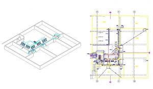 Plumbing Installations Pump Room, Hotel 3 Basements DWG Block for ...