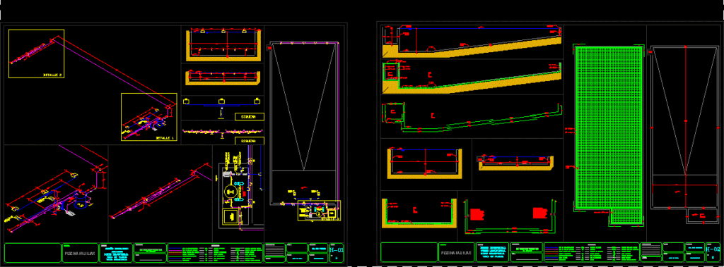 Pool 20mx8m DWG Block for AutoCAD