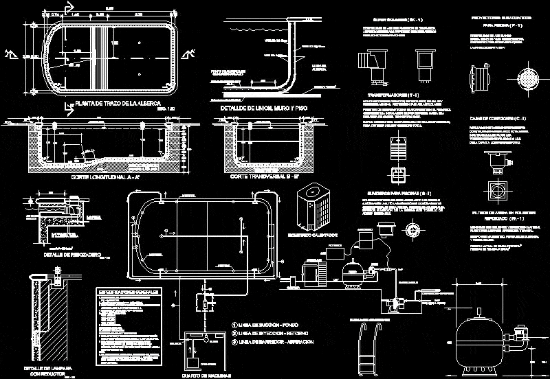 swimming pool structural details dwg