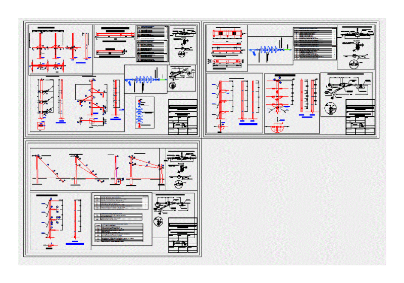 Posts And Clamps For Subtransmission Line Poles DWG Detail for AutoCAD