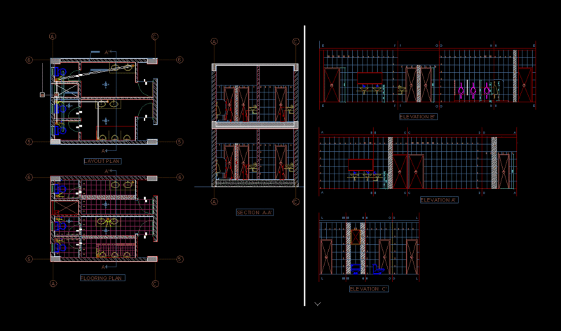 Public Toilet DWG Detail for AutoCAD