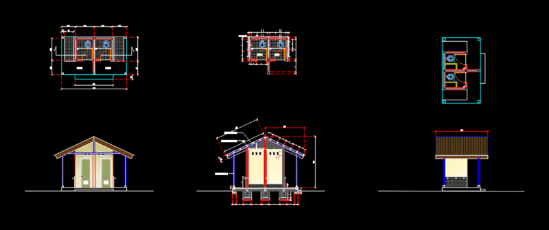 Public Toilets Cemetery DWG Block for AutoCAD
