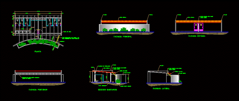 Public Toilets DWG Section for AutoCAD