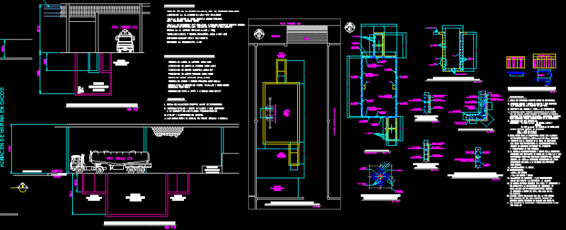 Pumping Drain DWG Section for AutoCAD