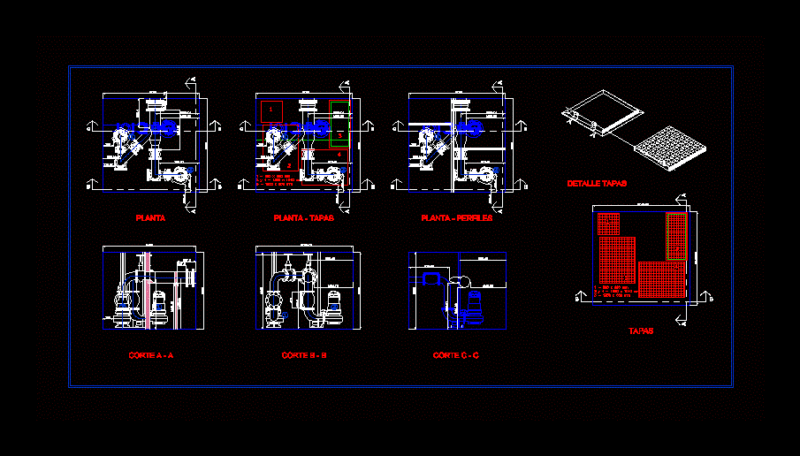 Pumping Station DWG Block for AutoCAD
