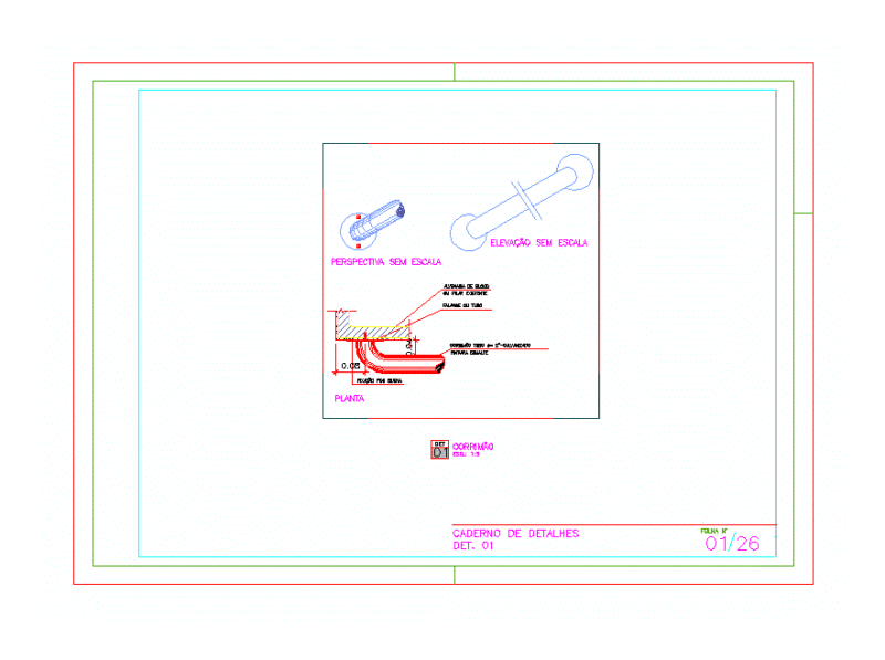 Rail Tube DWG Block for AutoCAD