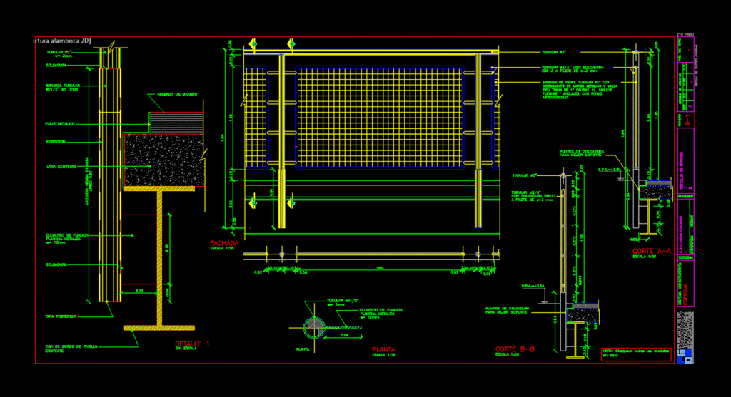 Railing Detail DWG Detail for AutoCAD