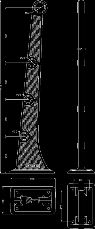 Railing DWG Detail for AutoCAD