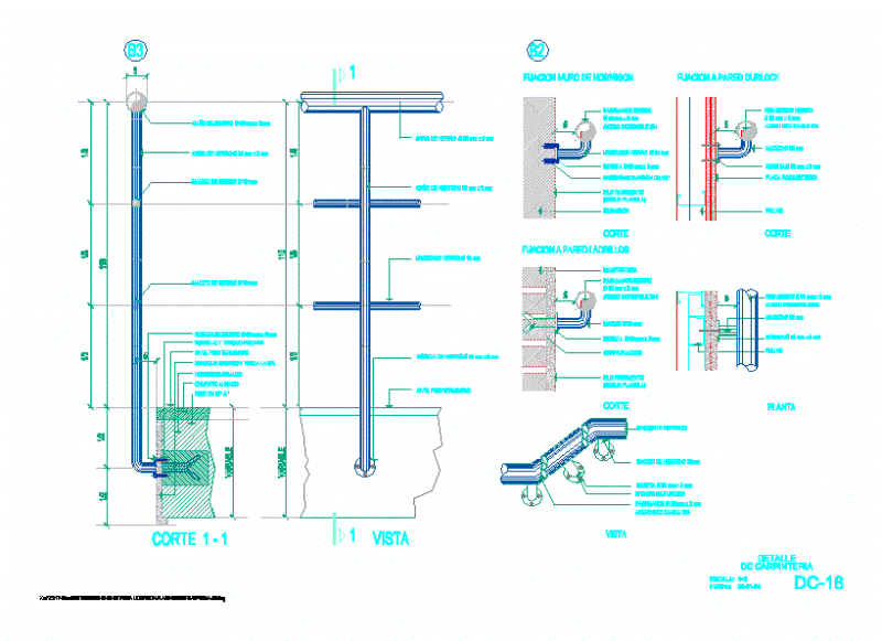 Railing DWG Detail for AutoCAD