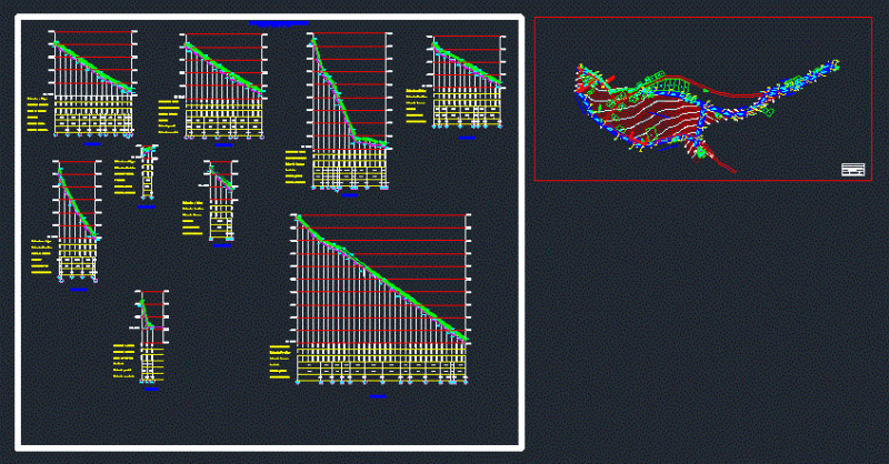 Red Drain DWG Section for AutoCAD
