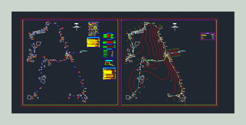 Red Water DWG Block for AutoCAD
