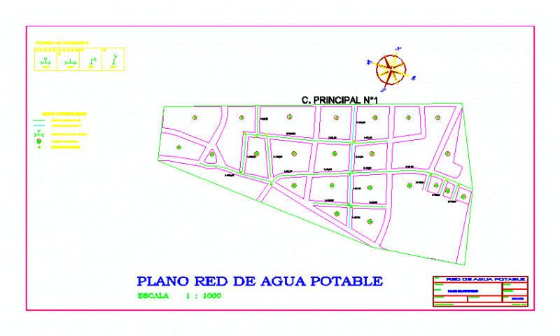 Red Whitewater DWG Block for AutoCAD
