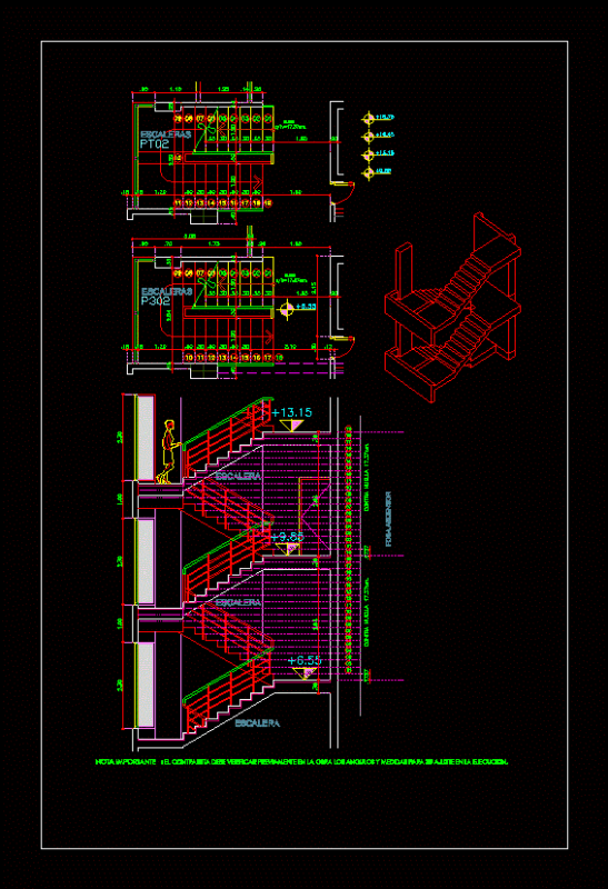 Reinforced Concrete Staircase Detail DWG Detail for AutoCAD
