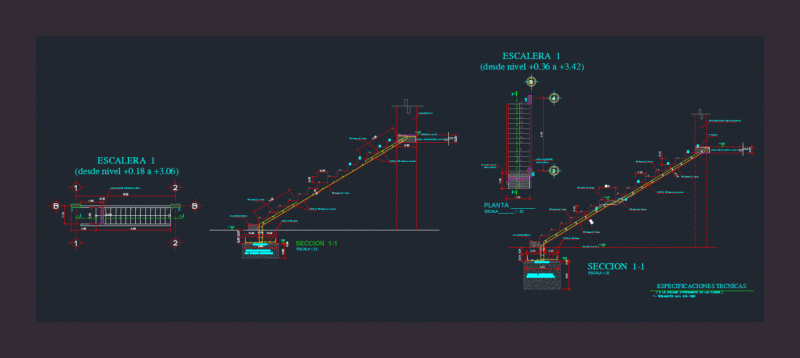 Reinforced Concrete Staircase DWG Block for AutoCAD