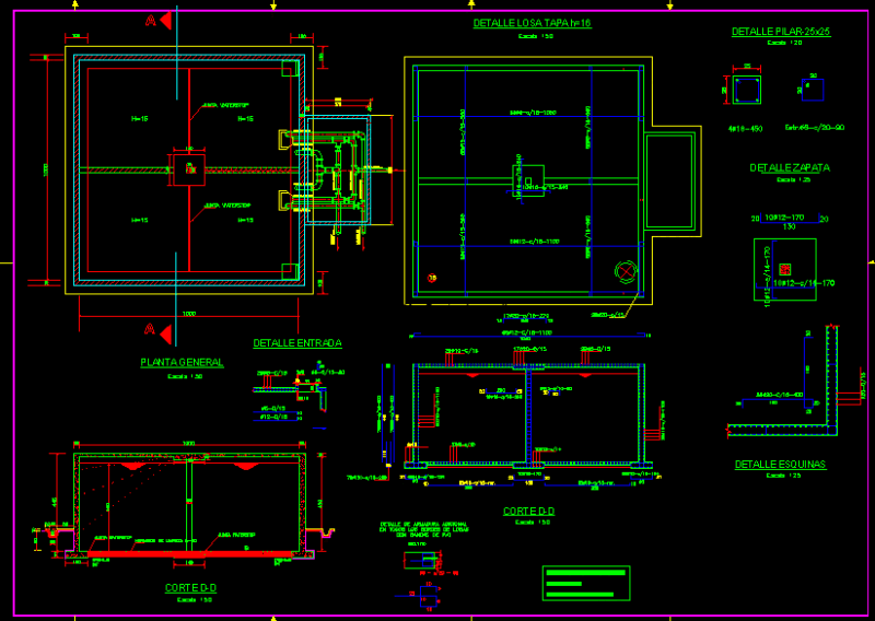 Reservoir 400m3 DWG Detail for AutoCAD