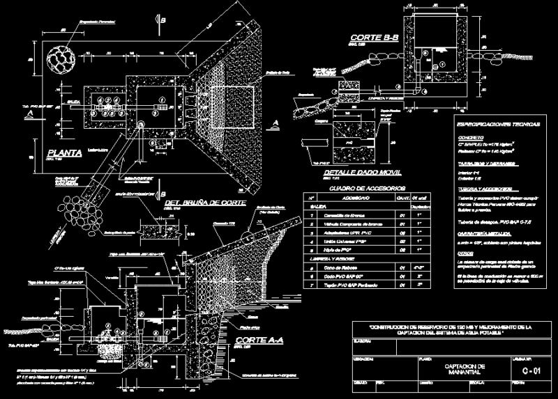 Reservoir And Catchment Water DWG Plan for AutoCAD