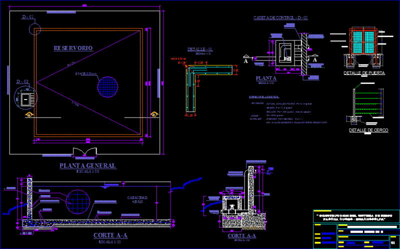 Reservoir Design Study DWG Plan for AutoCAD