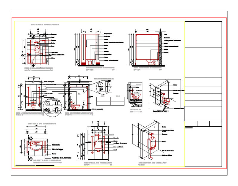 Restrooms DWG Section for AutoCAD
