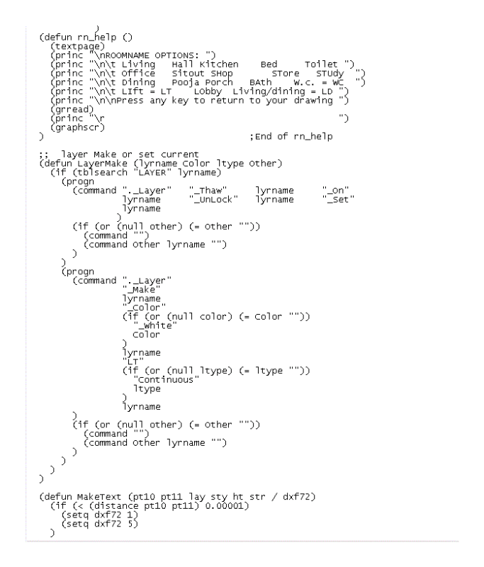 Room Label Autolisp Code LISP CAD Drawing
