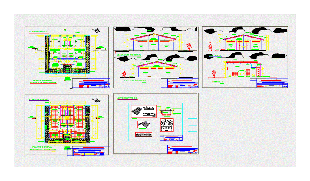 Sanitary Facilities DWG Section for AutoCAD