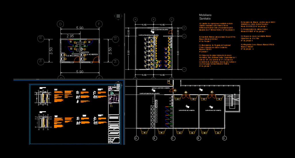 Sanitary Modules DWG Block for AutoCAD
