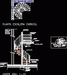 Section Spiral Stairway DWG Section for AutoCAD