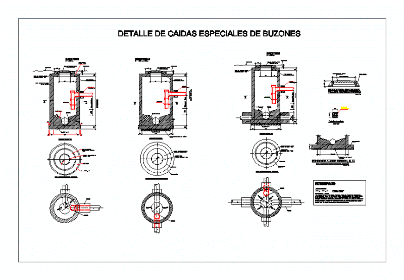 Sewage Chambers Fall Detail DWG Detail for AutoCAD
