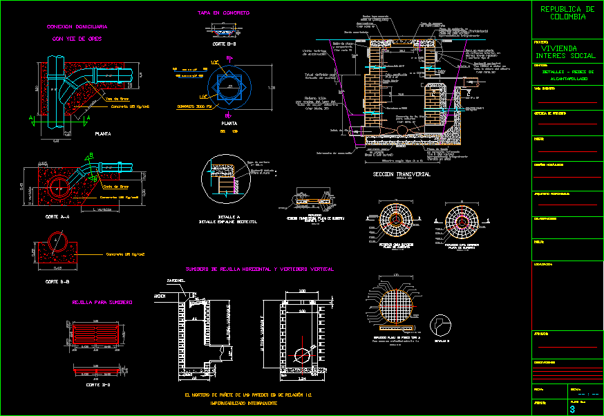 Sewerage Details Various Dwg Detail For Autocad Designs Cad